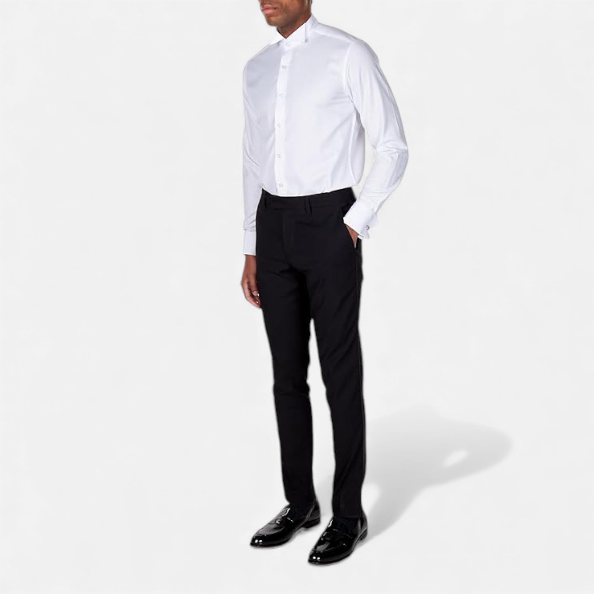 Lunéaya | Men’s Dress Trousers Strip-Silk Satin