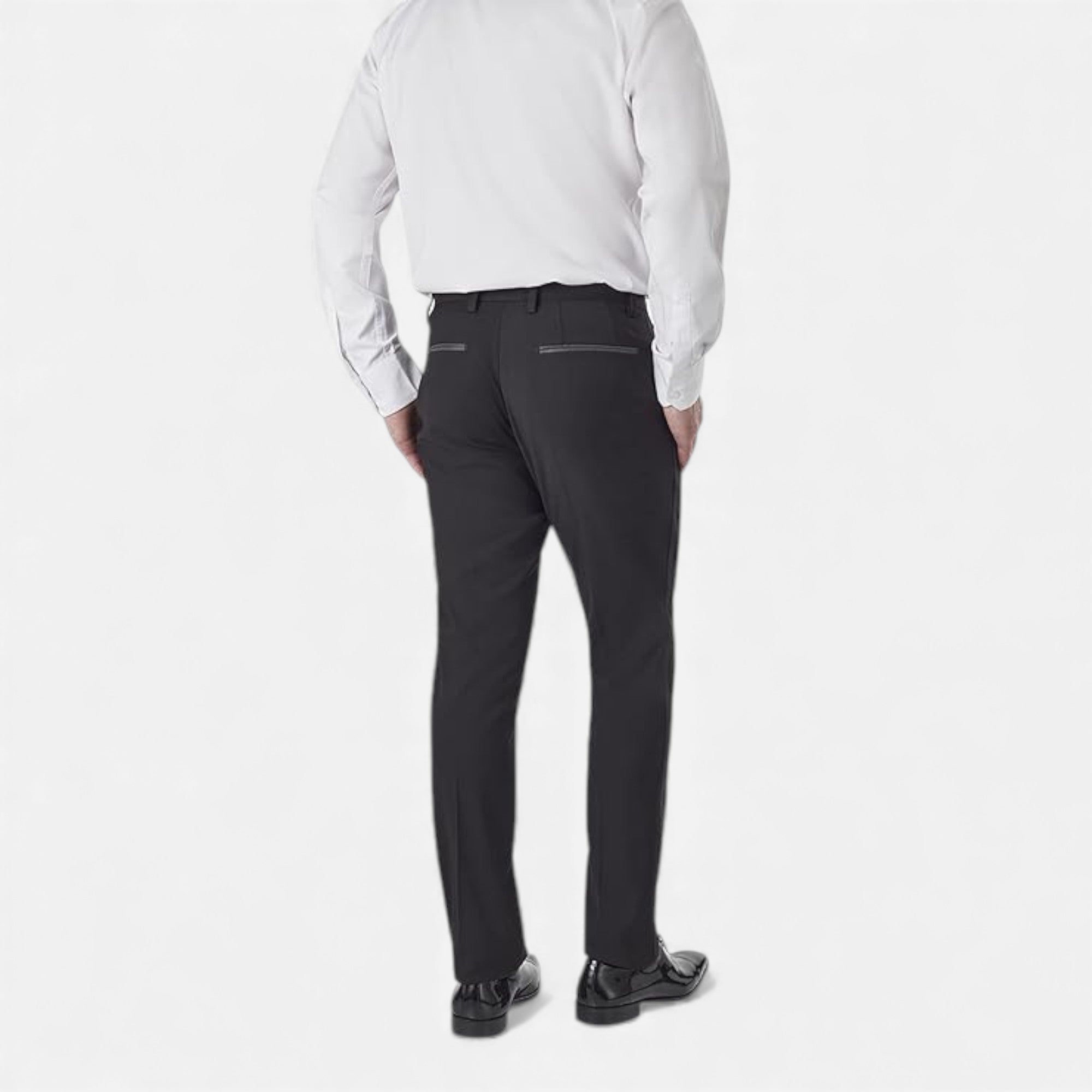 Lunéaya | Men’s Dress Trousers Strip-Silk Satin