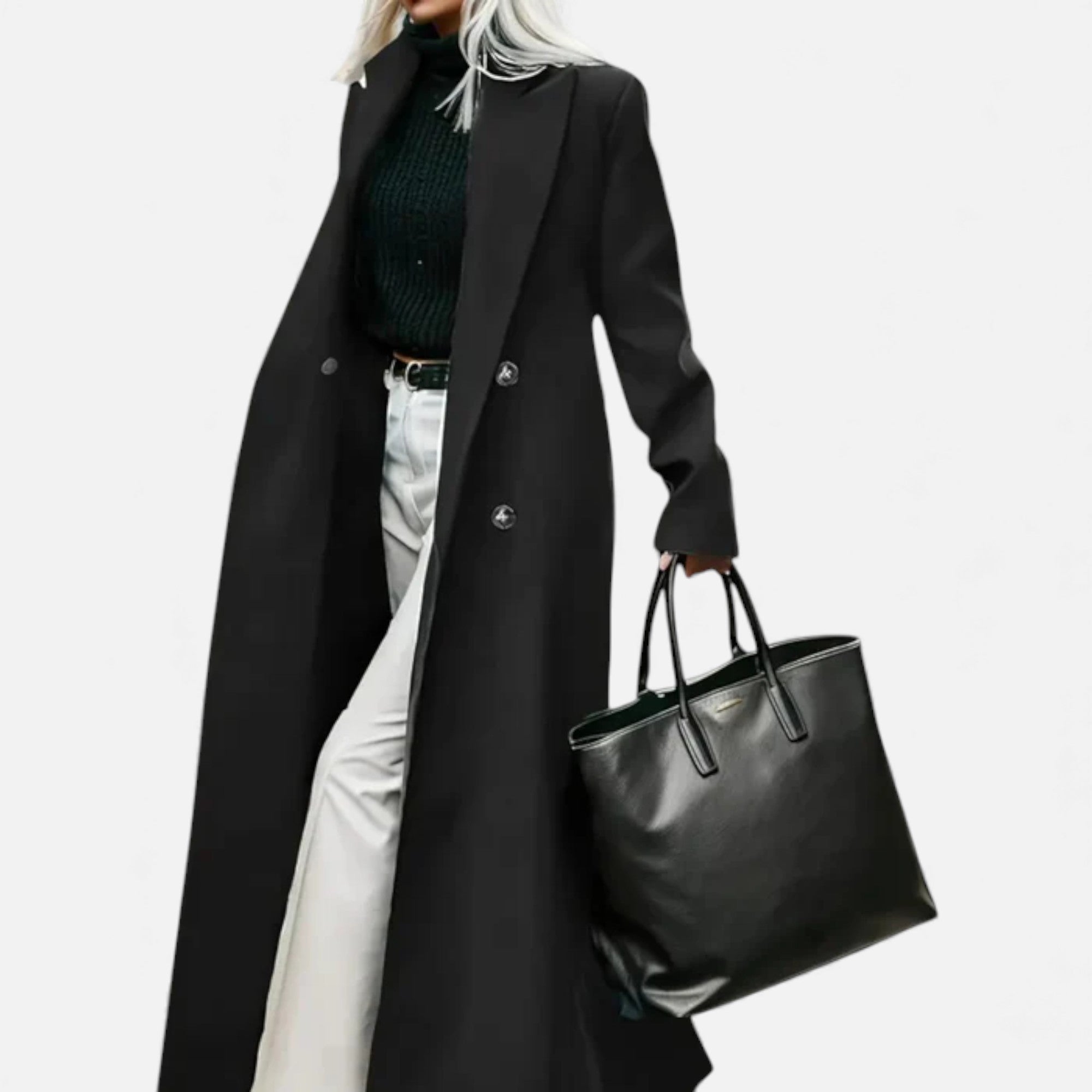 Lunéaya | Women’s Wool‑Blend Structured Overcoat