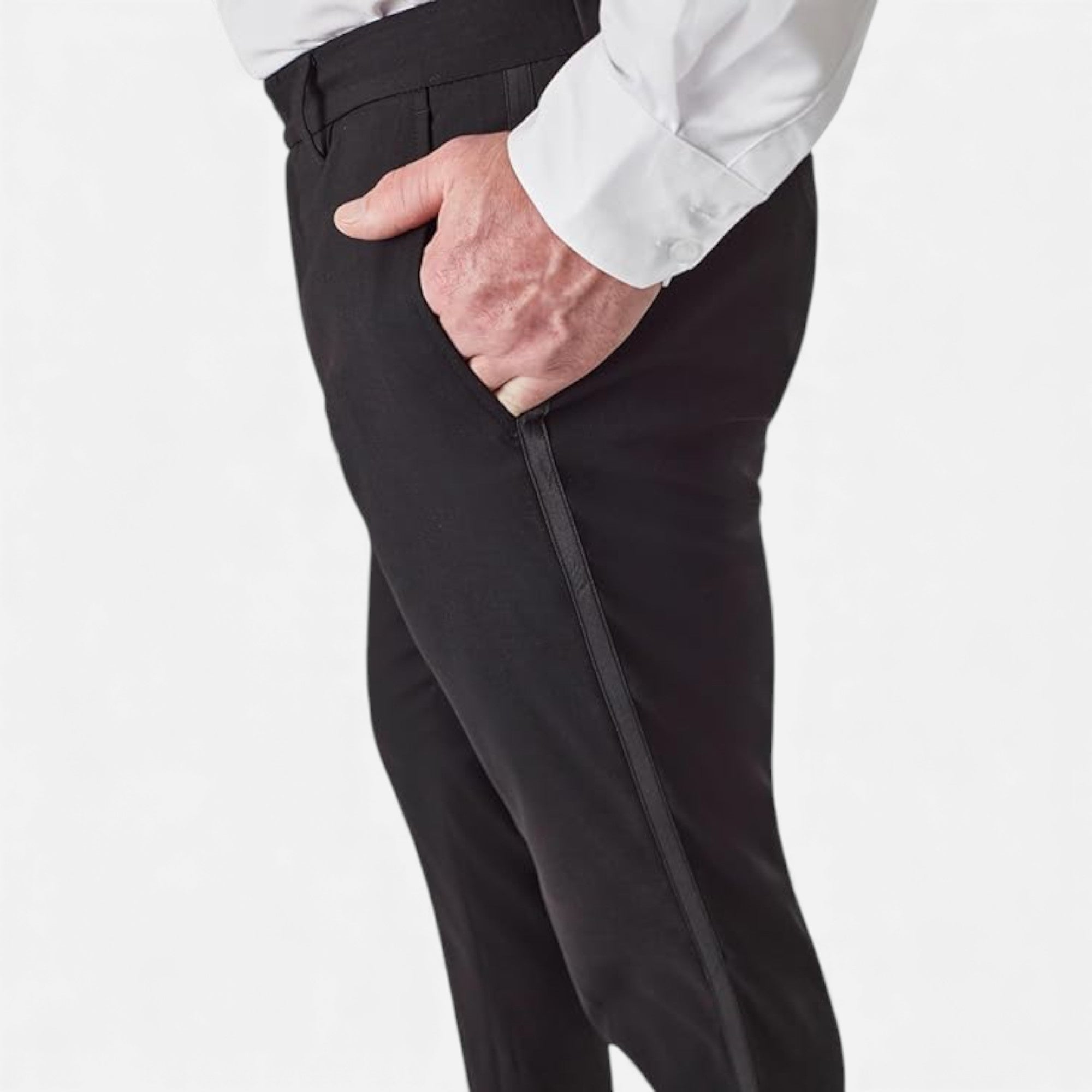 Lunéaya | Men’s Dress Trousers Strip-Silk Satin