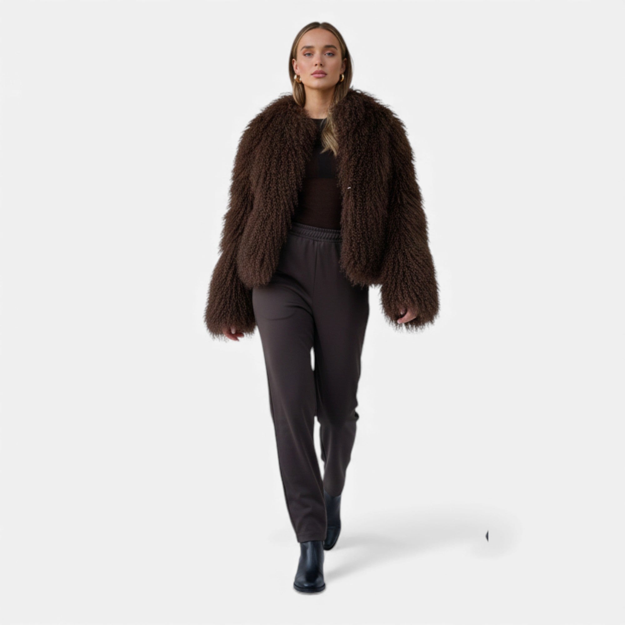 Lunéaya | Women’s Mongolian Lamb Fur Coat