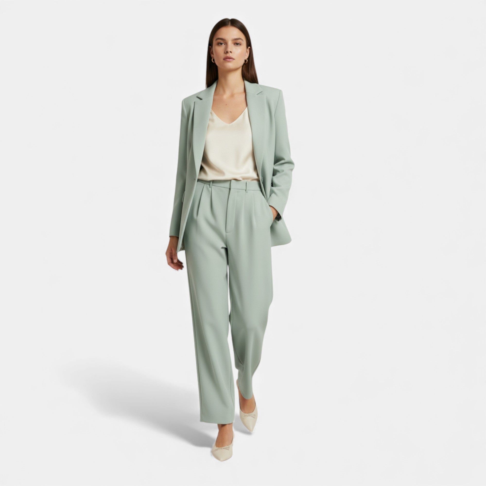 Lunéaya | Women’s Pleated Wide‑Leg Trousers