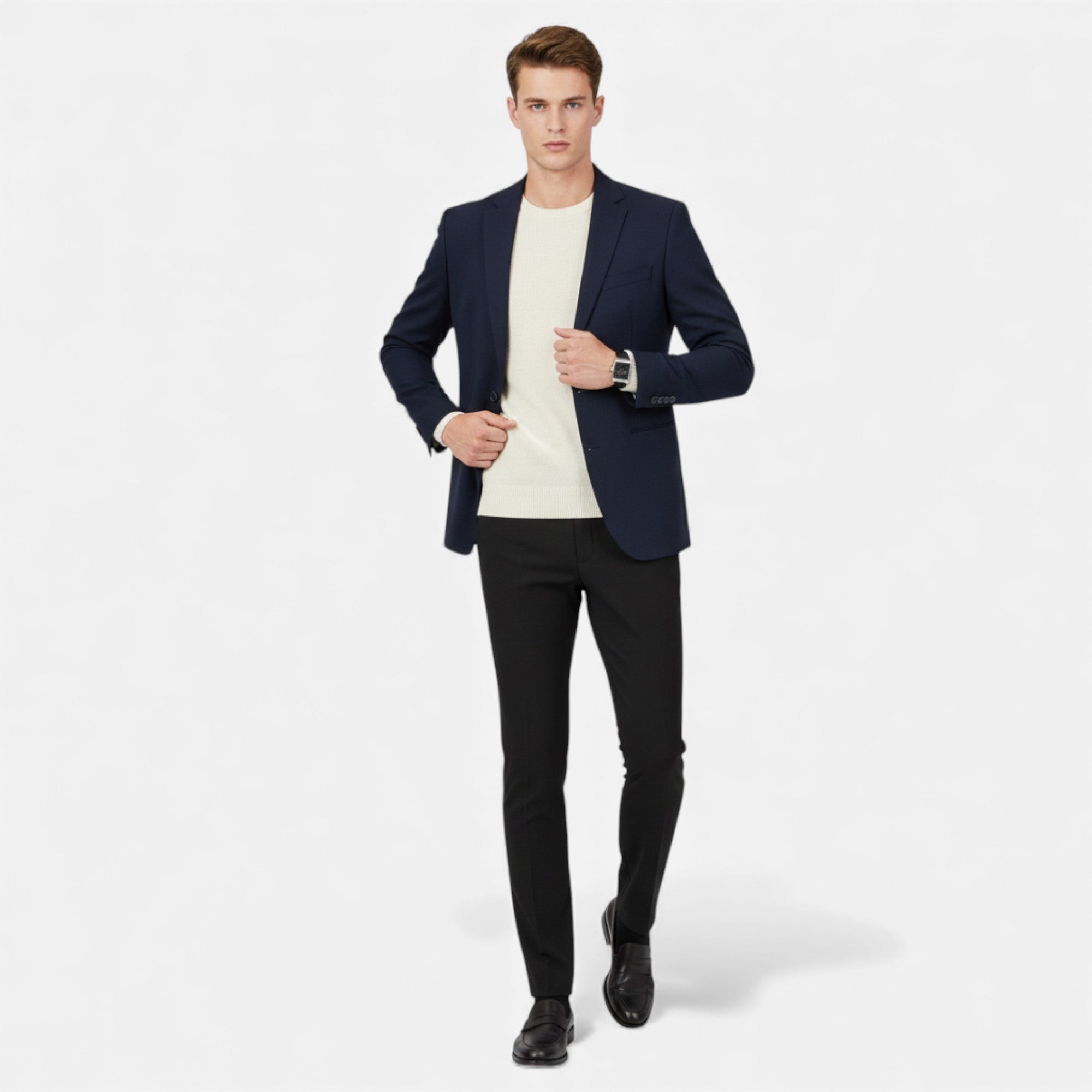 Lunéaya | Men’s Dress Trousers Strip-Silk Satin