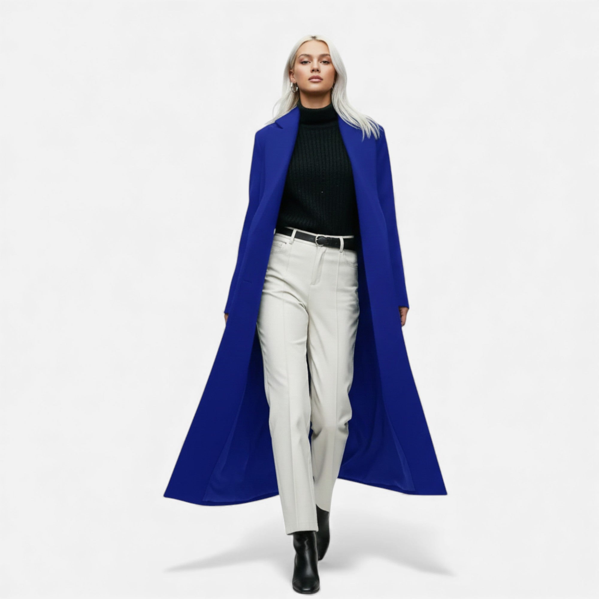 Lunéaya | Women’s Wool‑Blend Structured Overcoat