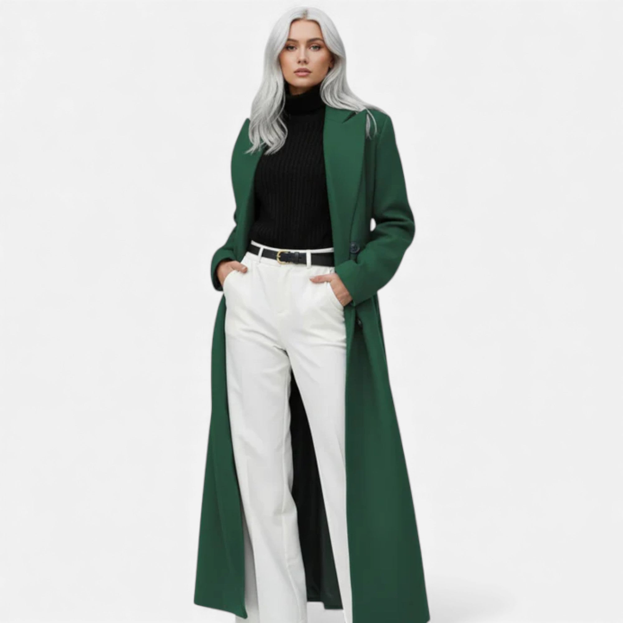 Lunéaya | Women’s Wool‑Blend Structured Overcoat