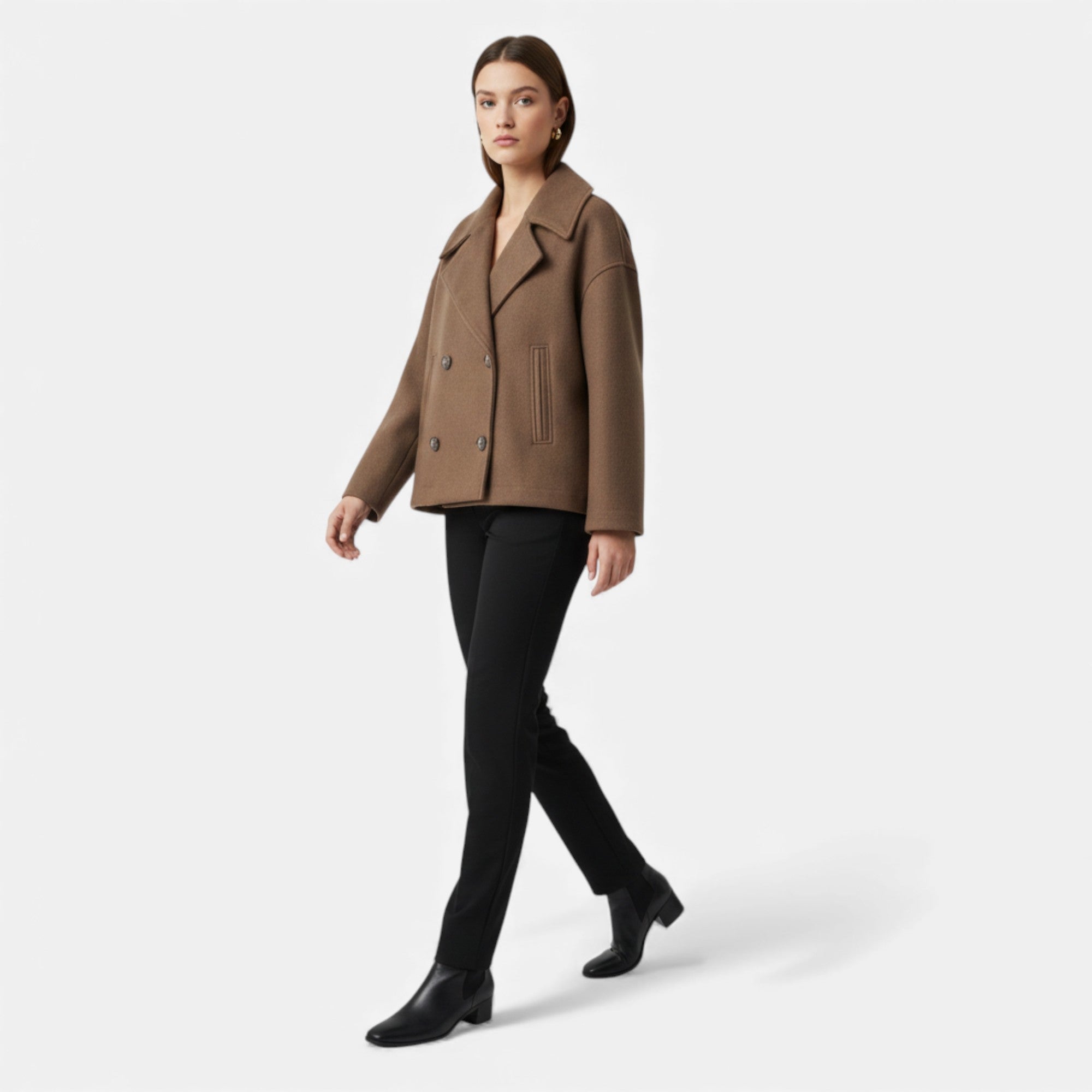 Lunéaya | Women’s Wool Cropped Peacoat