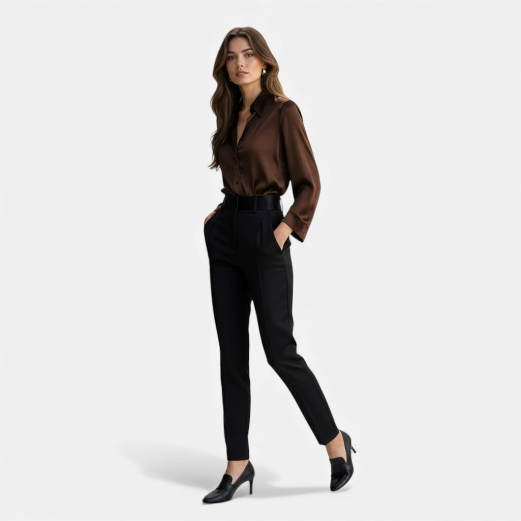 Lunéaya | Women’s Satin Blouse in Regency Silhouette
