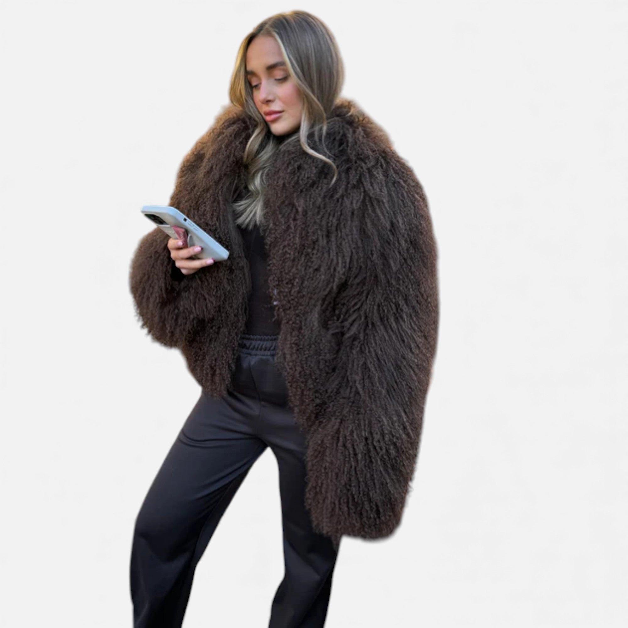 Lunéaya | Women’s Mongolian Lamb Fur Coat