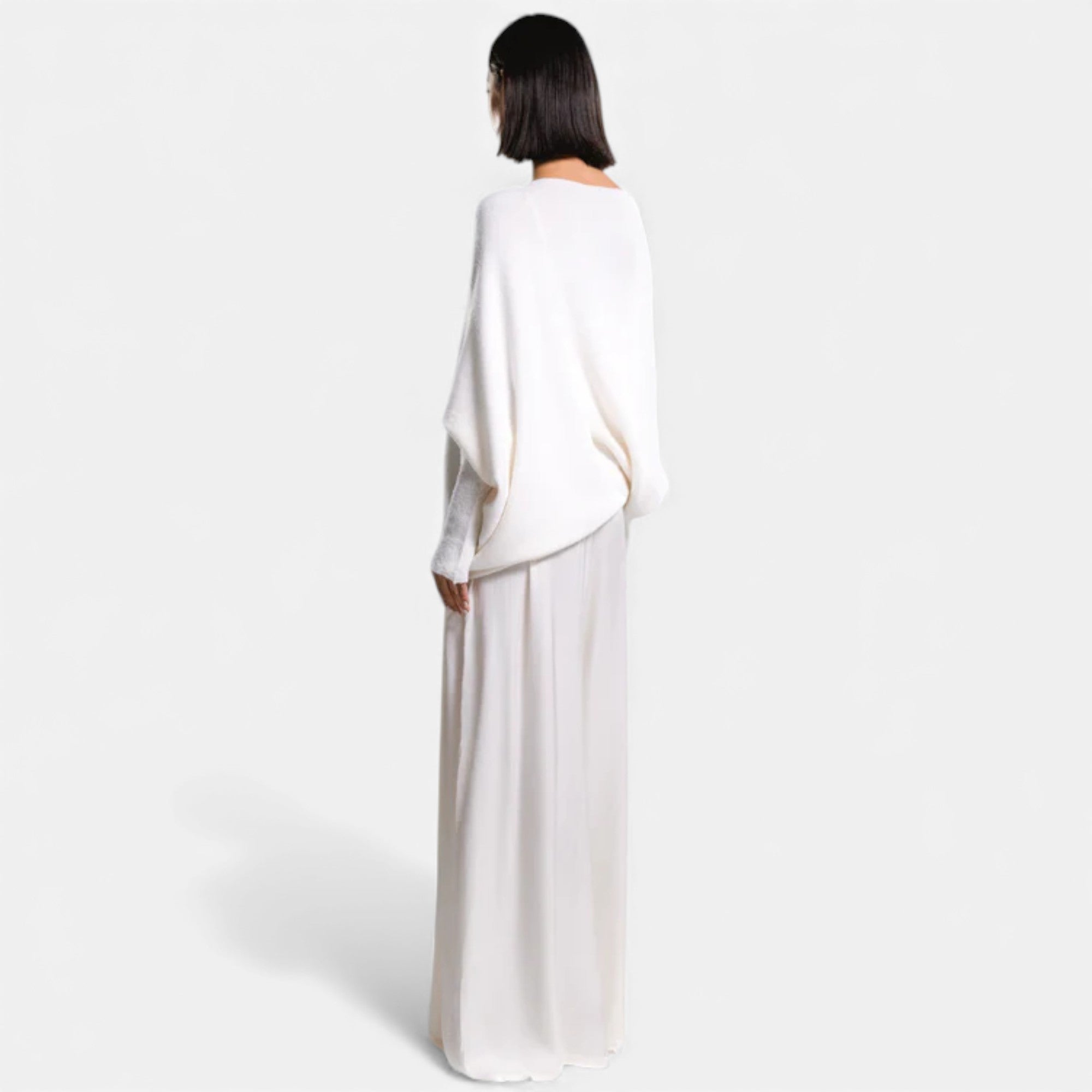 Lunéaya | Women’s Asymmetric Knit Jumper – Draped Heritage Softness