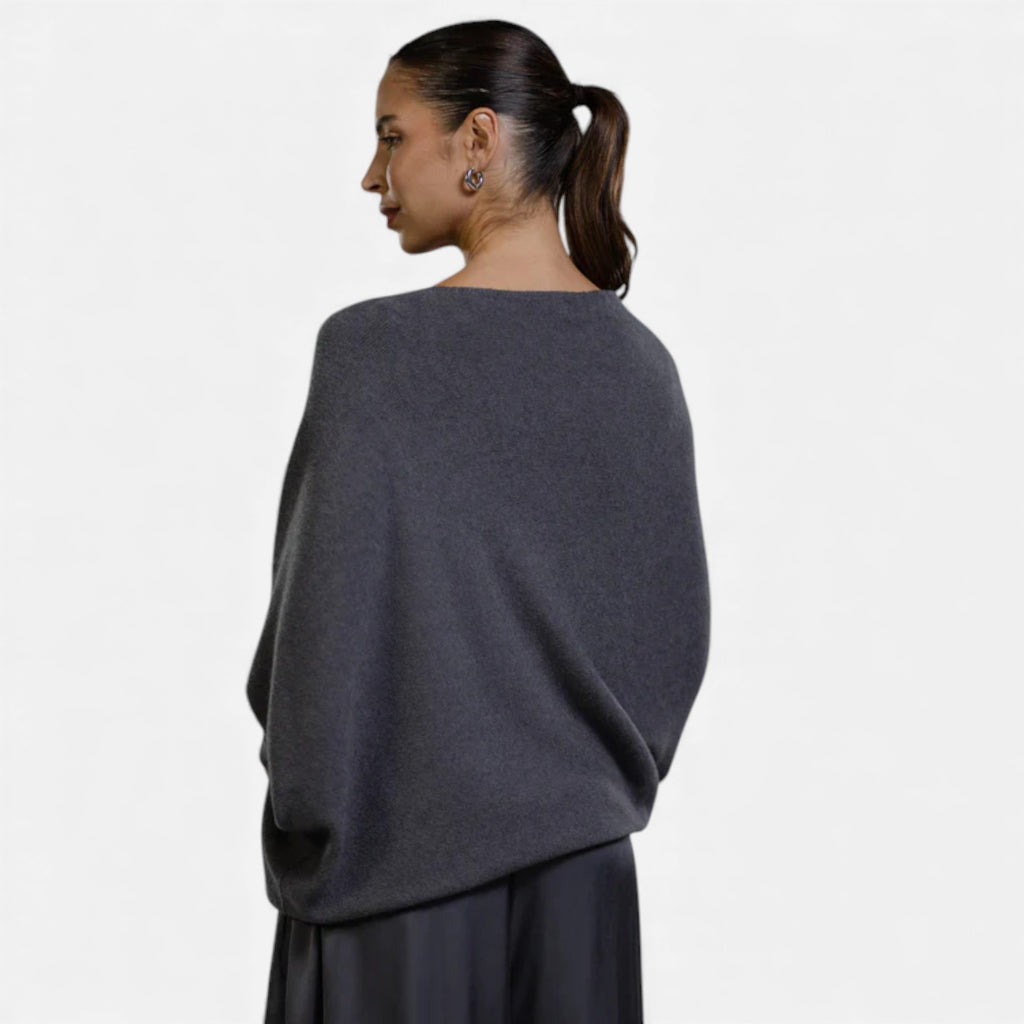 Lunéaya | Women’s Asymmetric Knit Jumper – Draped Heritage Softness