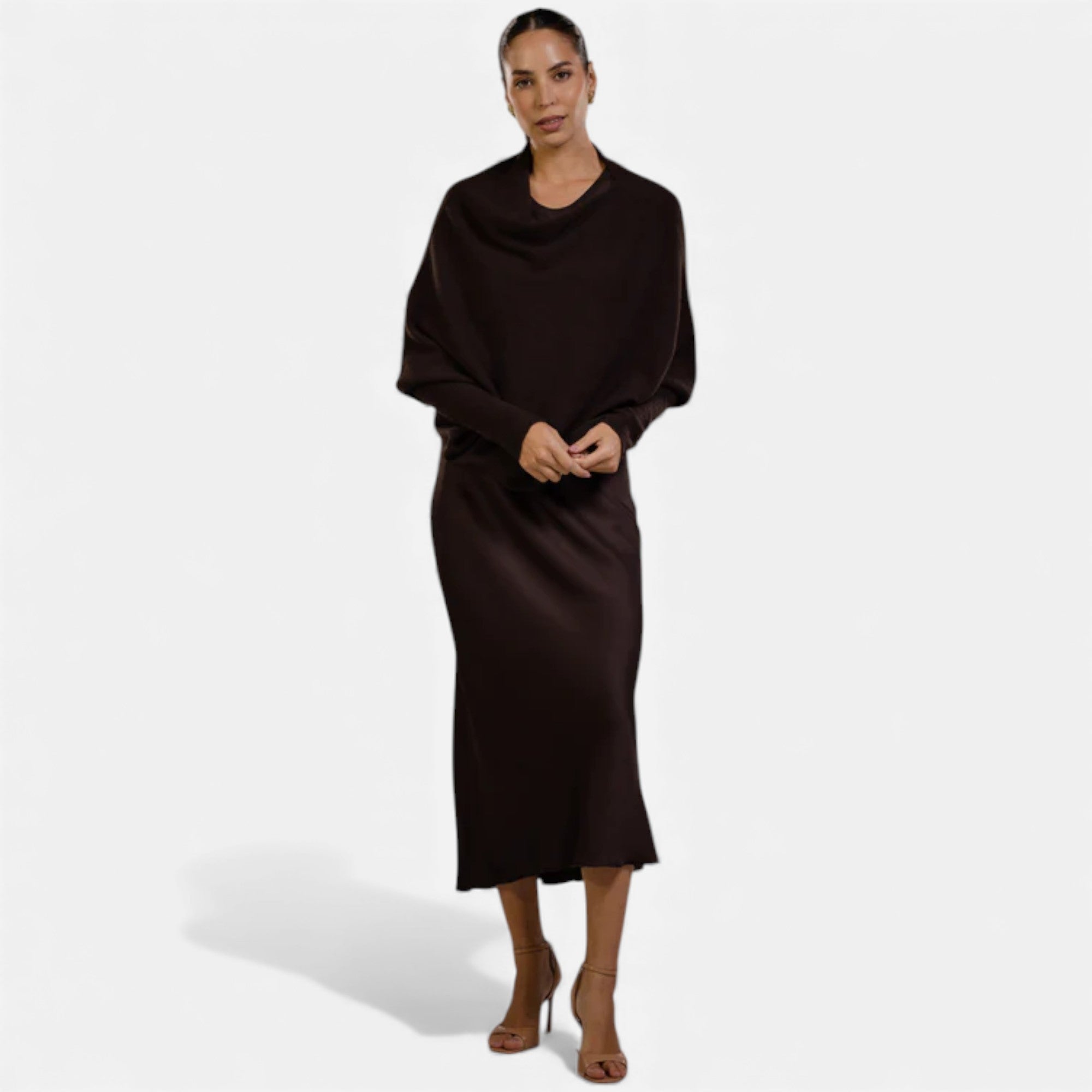 Lunéaya | Women’s Asymmetric Knit Jumper – Draped Heritage Softness