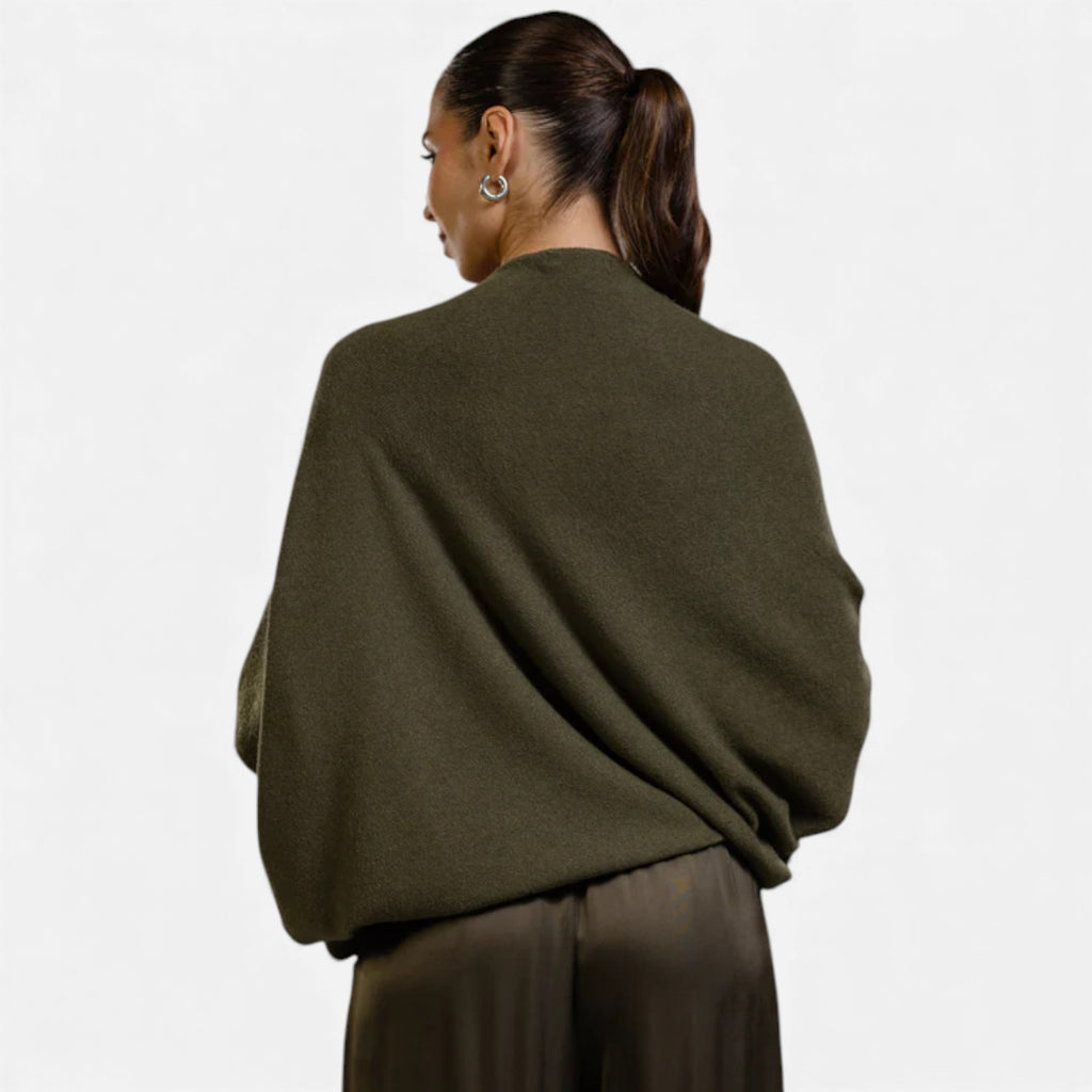 Lunéaya | Women’s Asymmetric Knit Jumper – Draped Heritage Softness