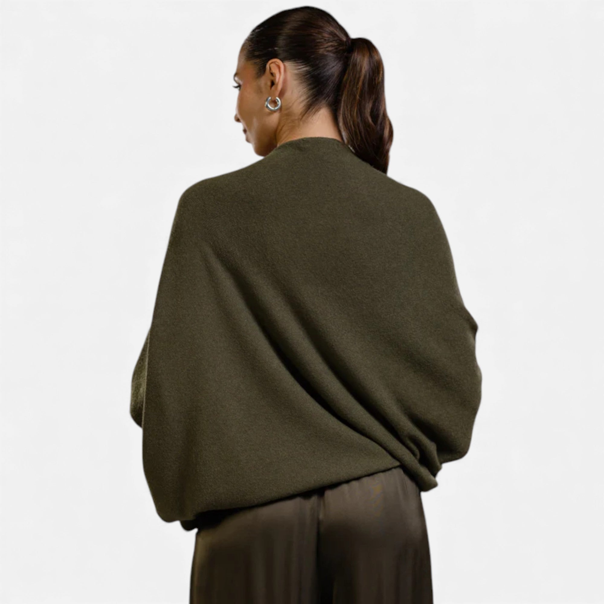 Lunéaya | Women’s Asymmetric Knit Jumper – Draped Heritage Softness