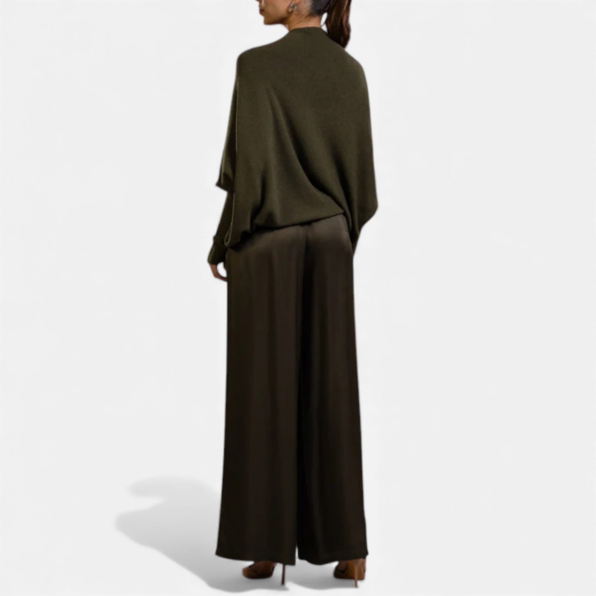 Lunéaya | Women’s Asymmetric Knit Jumper – Draped Heritage Softness