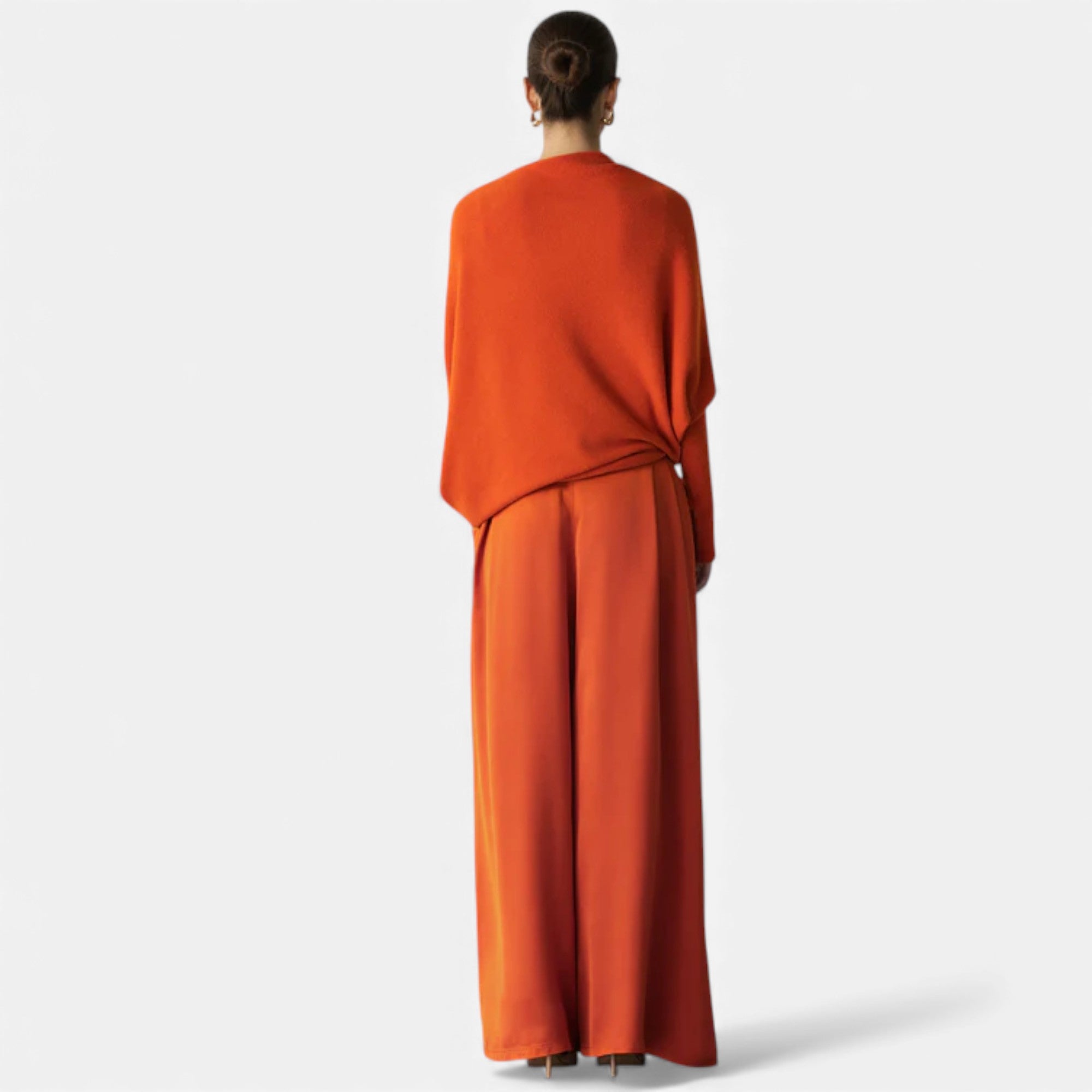 Lunéaya | Women’s Asymmetric Knit Jumper – Draped Heritage Softness