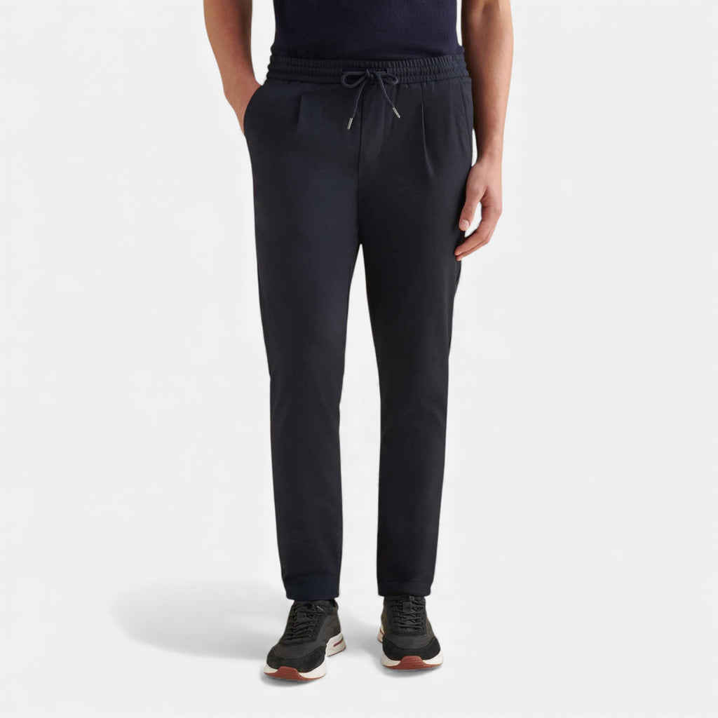 Lunéaya | Men’s Tailored Travel Trousers (Navy Bi-Stretch)