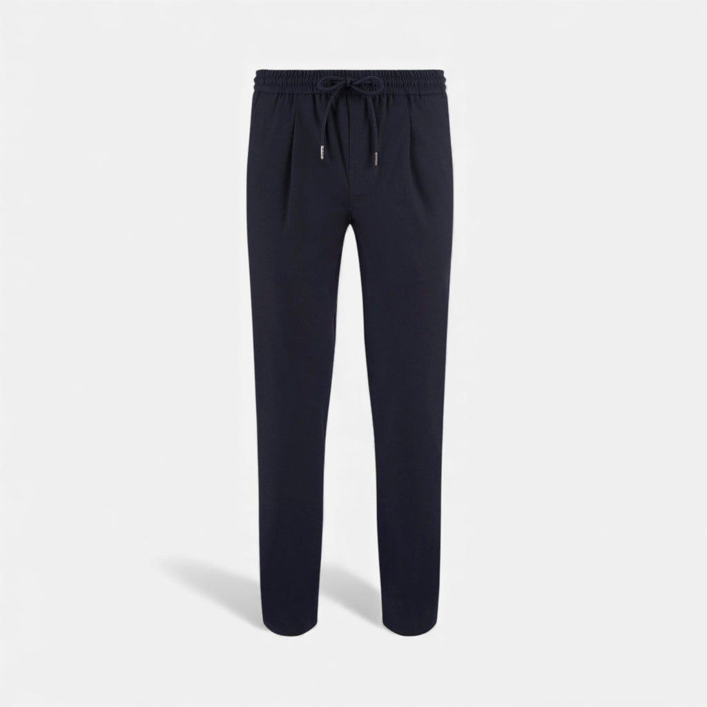 Lunéaya | Men’s Tailored Travel Trousers (Navy Bi-Stretch)
