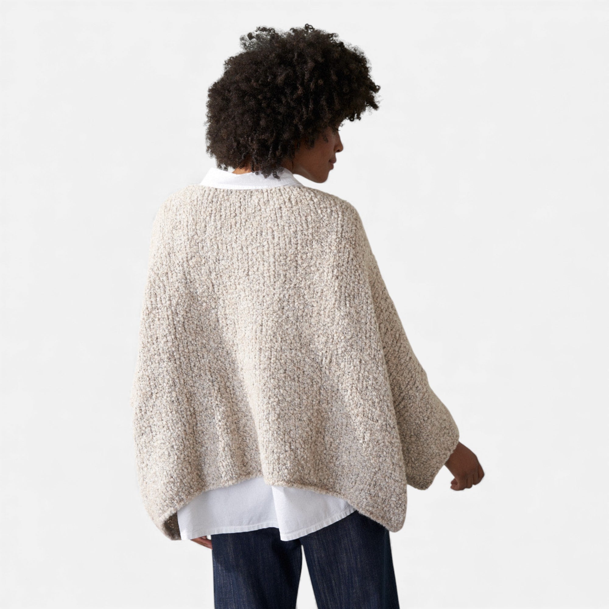 Lunéaya | Women’s Bouclé Heritage Sweater in Off-White