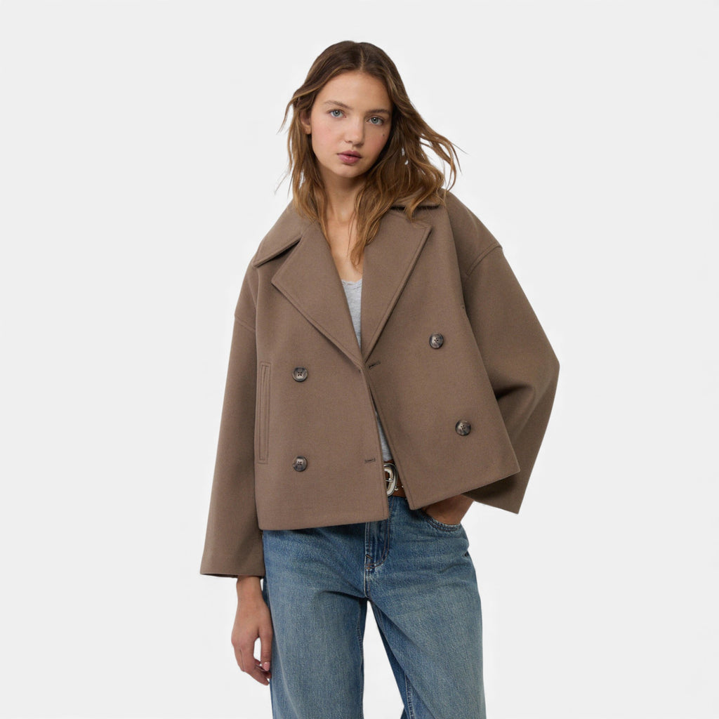 Lunéaya | Women’s Wool Cropped Peacoat