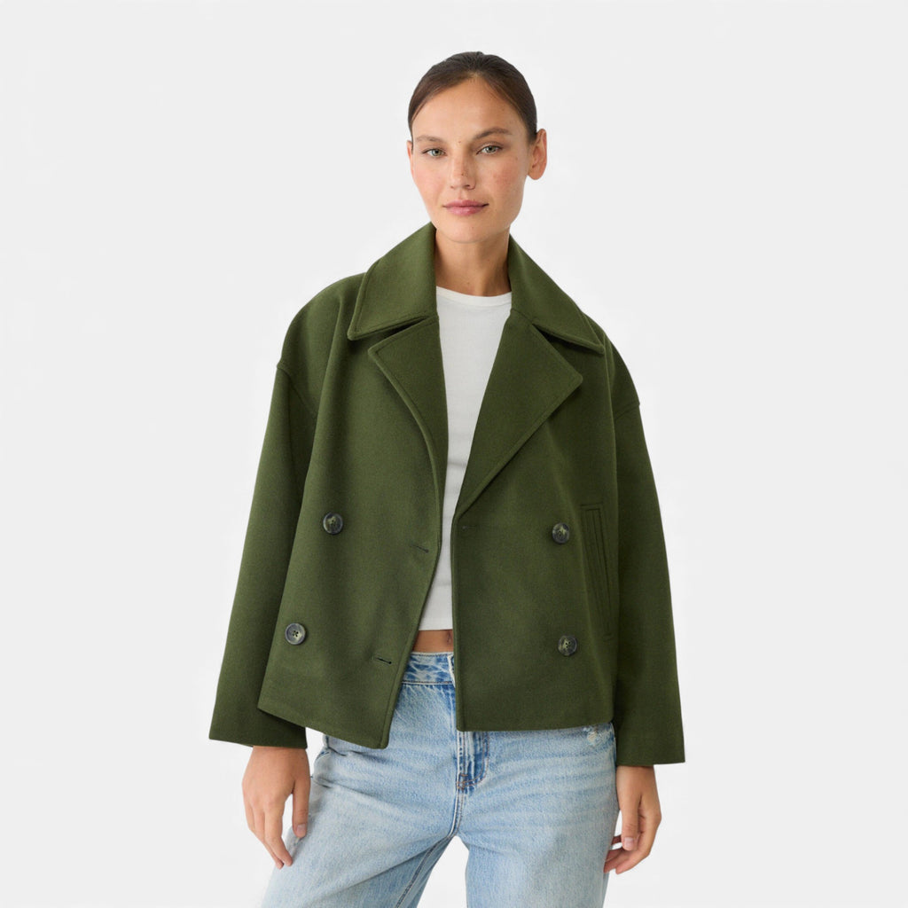 Lunéaya | Women’s Wool Cropped Peacoat