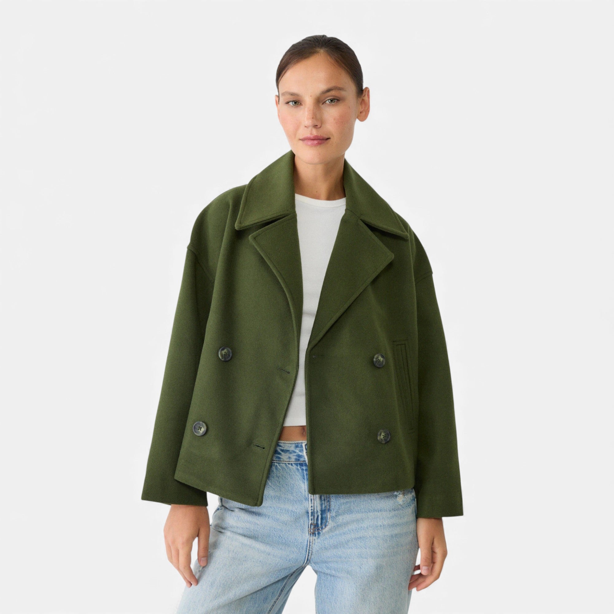 Lunéaya | Women’s Wool Cropped Peacoat