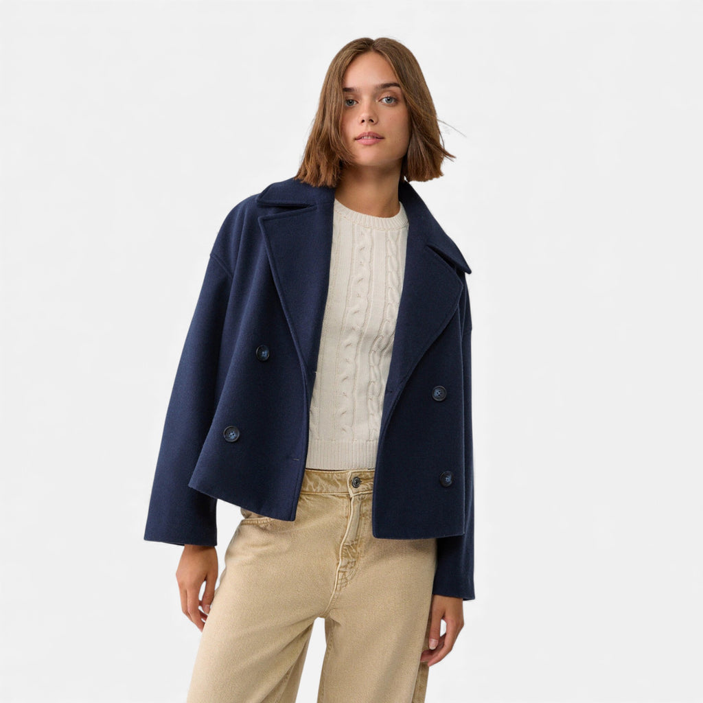 Lunéaya | Women’s Wool Cropped Peacoat