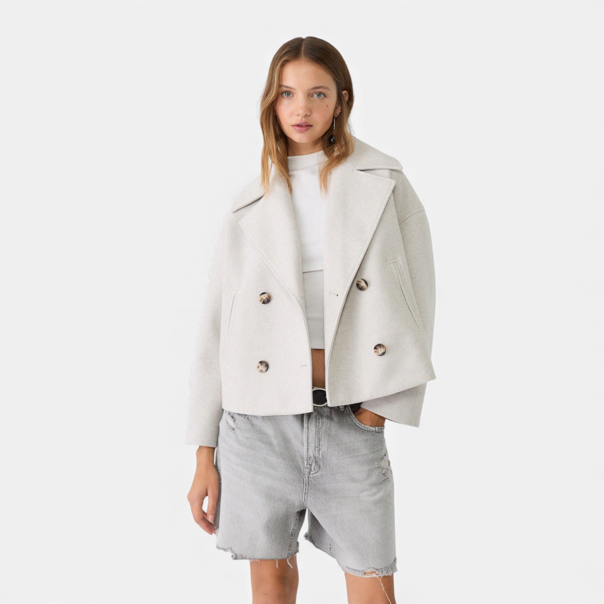 Lunéaya | Women’s Wool Cropped Peacoat