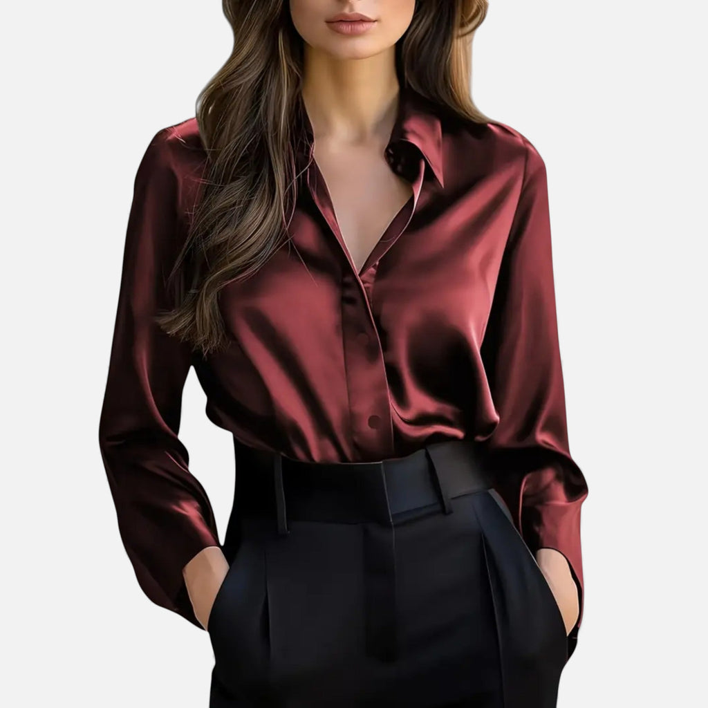 Lunéaya | Women’s Satin Blouse in Regency Silhouette