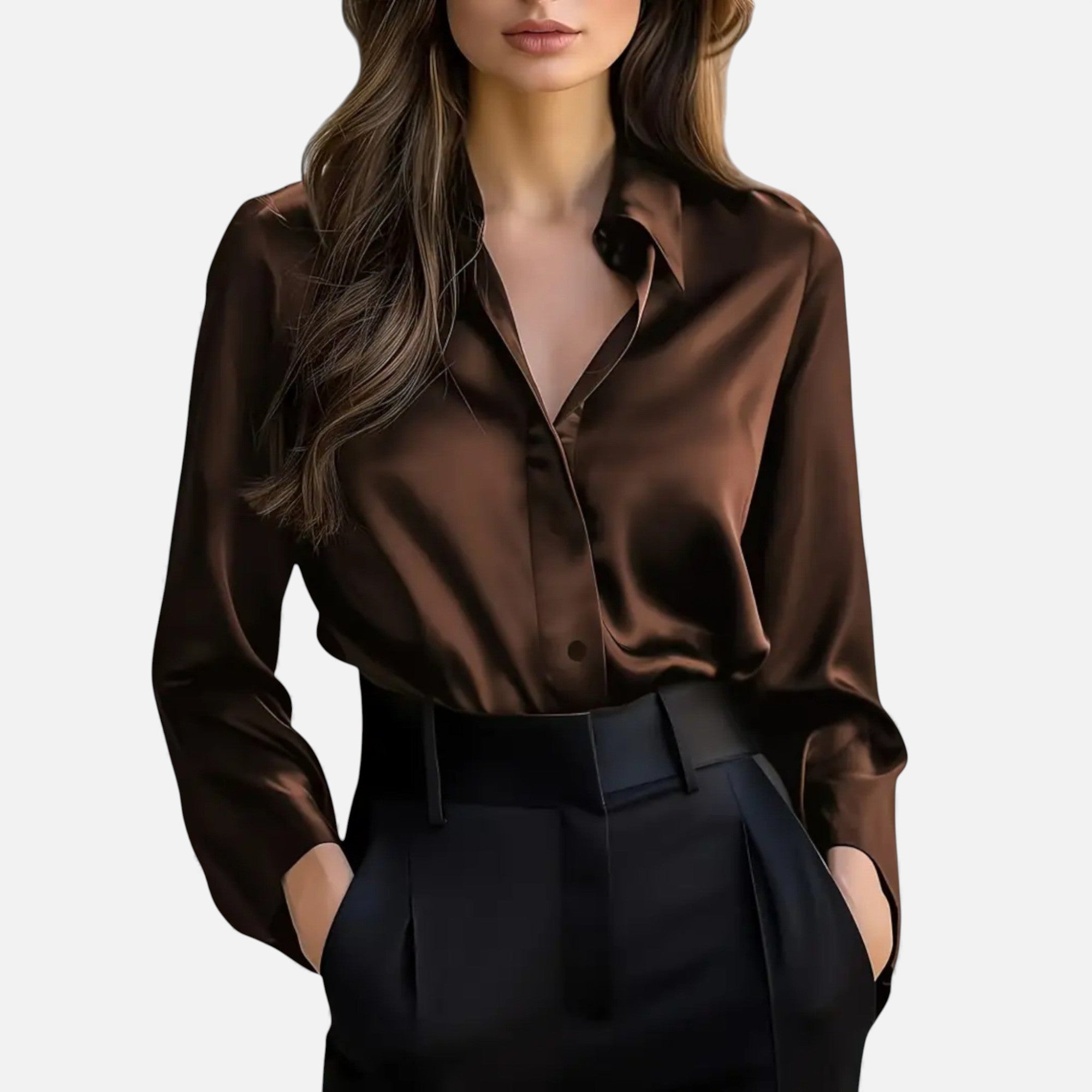 Lunéaya | Women’s Satin Blouse in Regency Silhouette