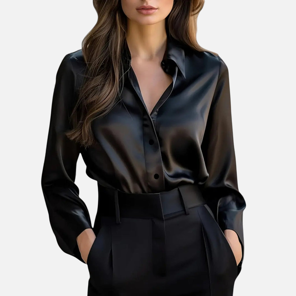Lunéaya | Women’s Satin Blouse in Regency Silhouette