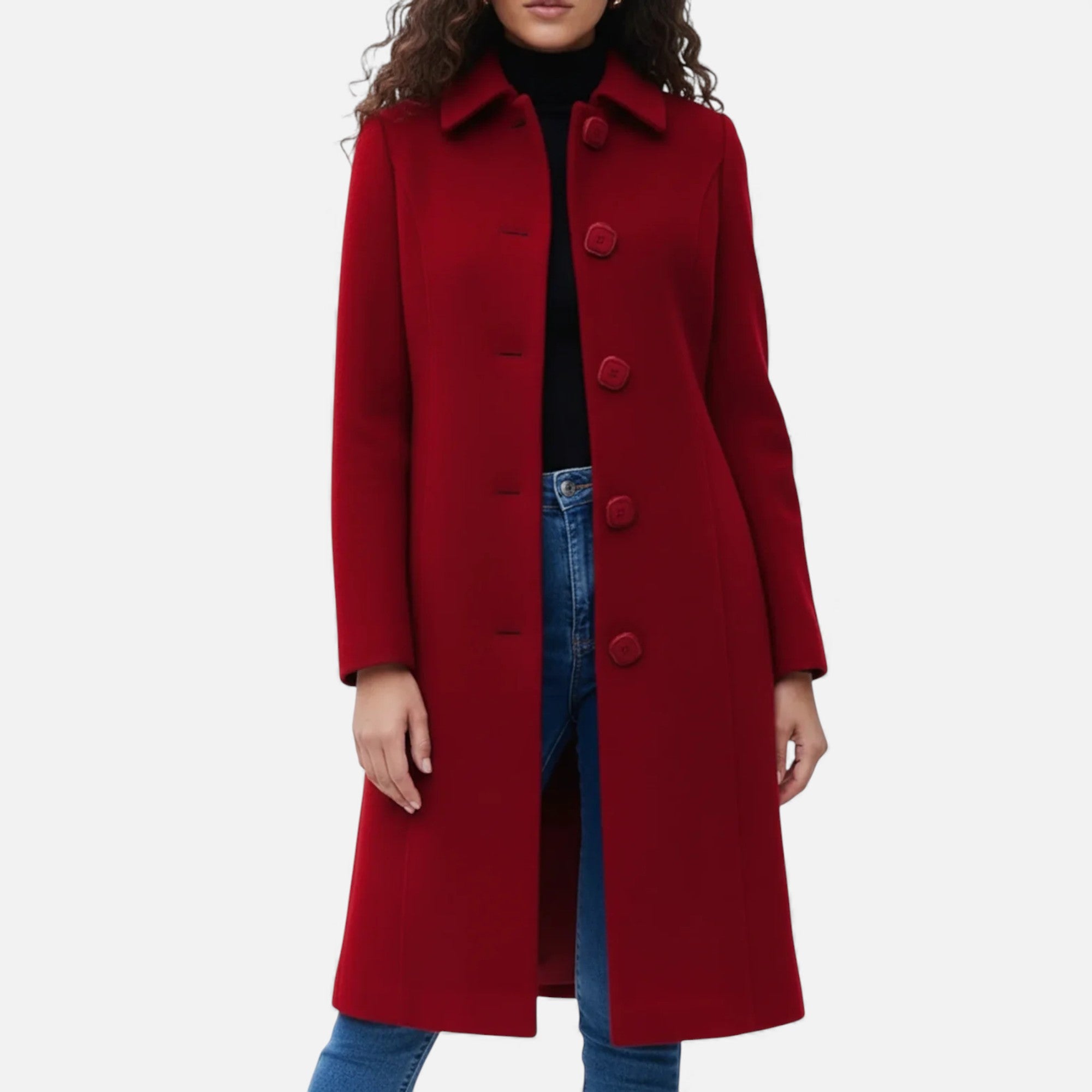 Lunéaya | Women’s Single‑Breasted Wool Trench Coat