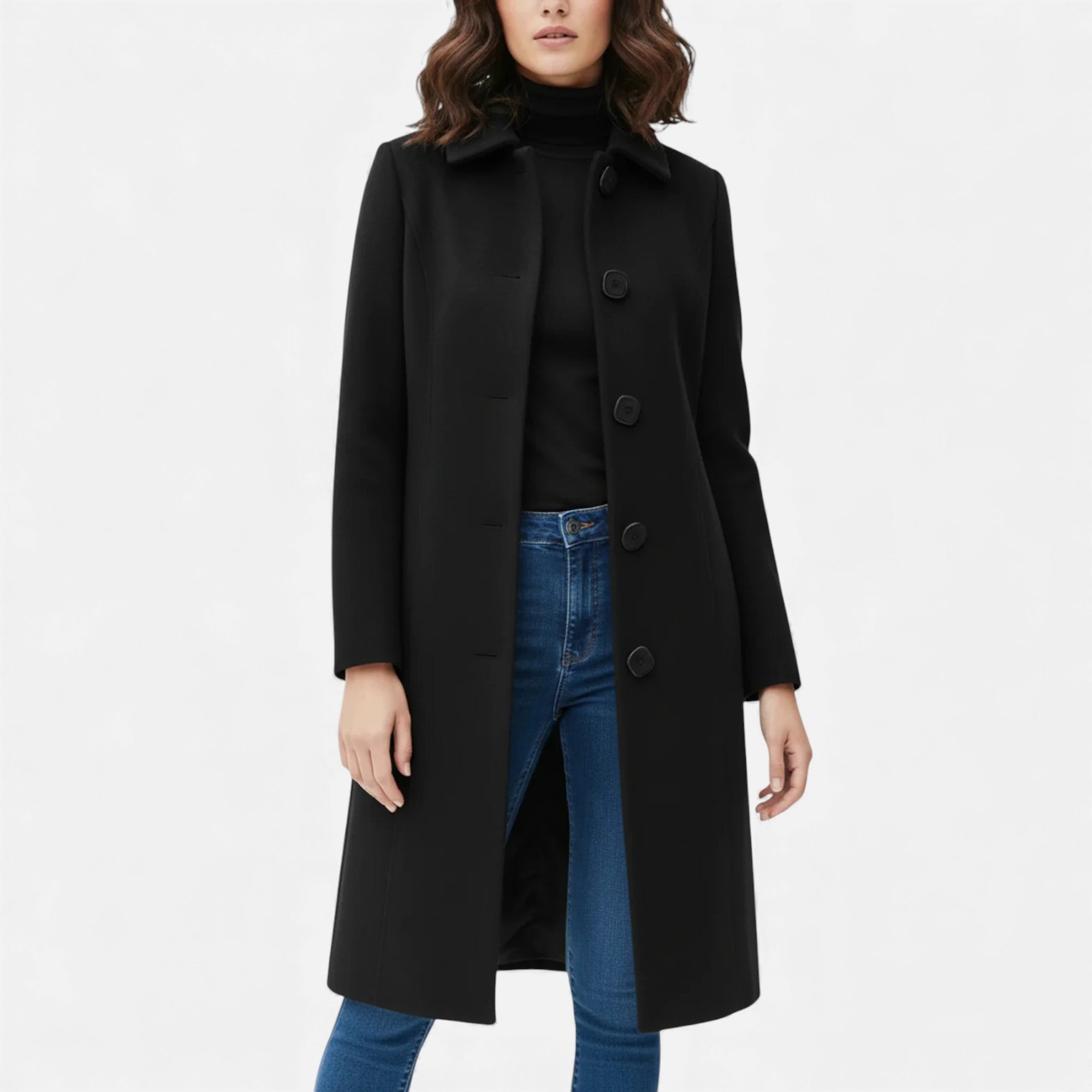 Lunéaya | Women’s Single‑Breasted Wool Trench Coat