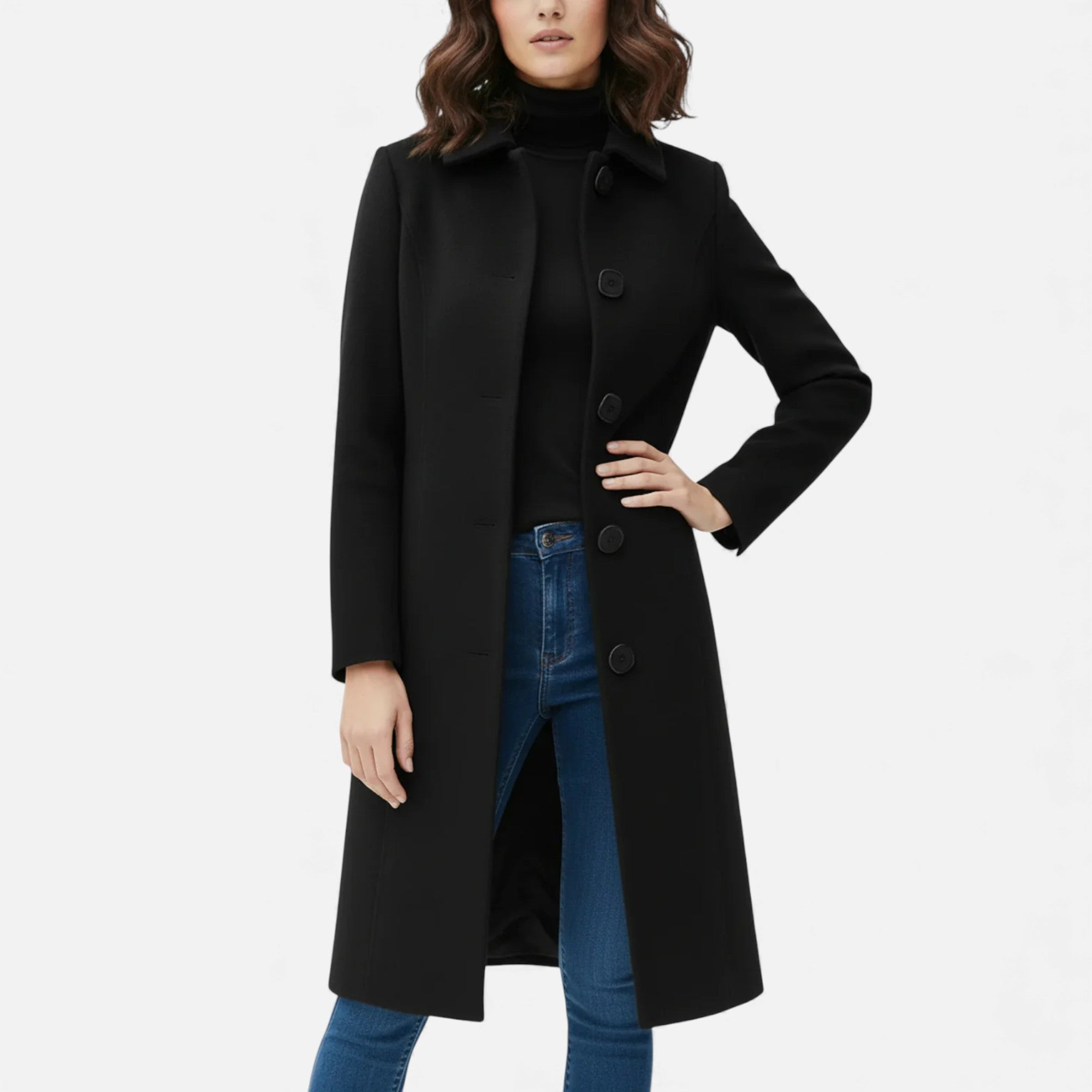 Lunéaya | Women’s Single‑Breasted Wool Trench Coat
