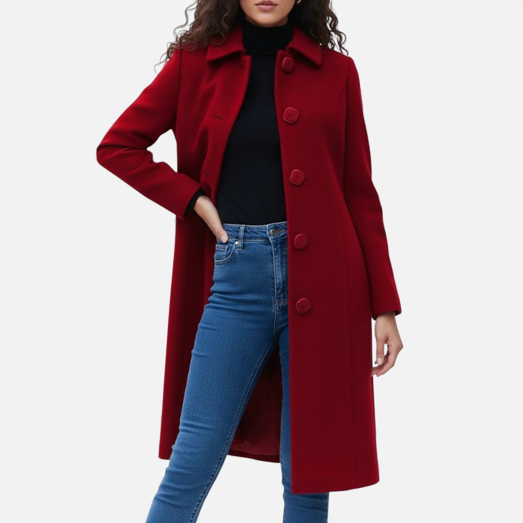 Lunéaya | Women’s Single‑Breasted Wool Trench Coat