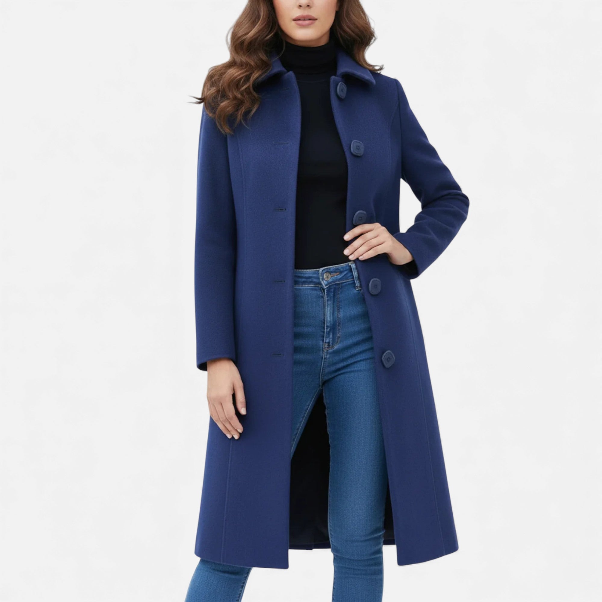 Lunéaya | Women’s Single‑Breasted Wool Trench Coat