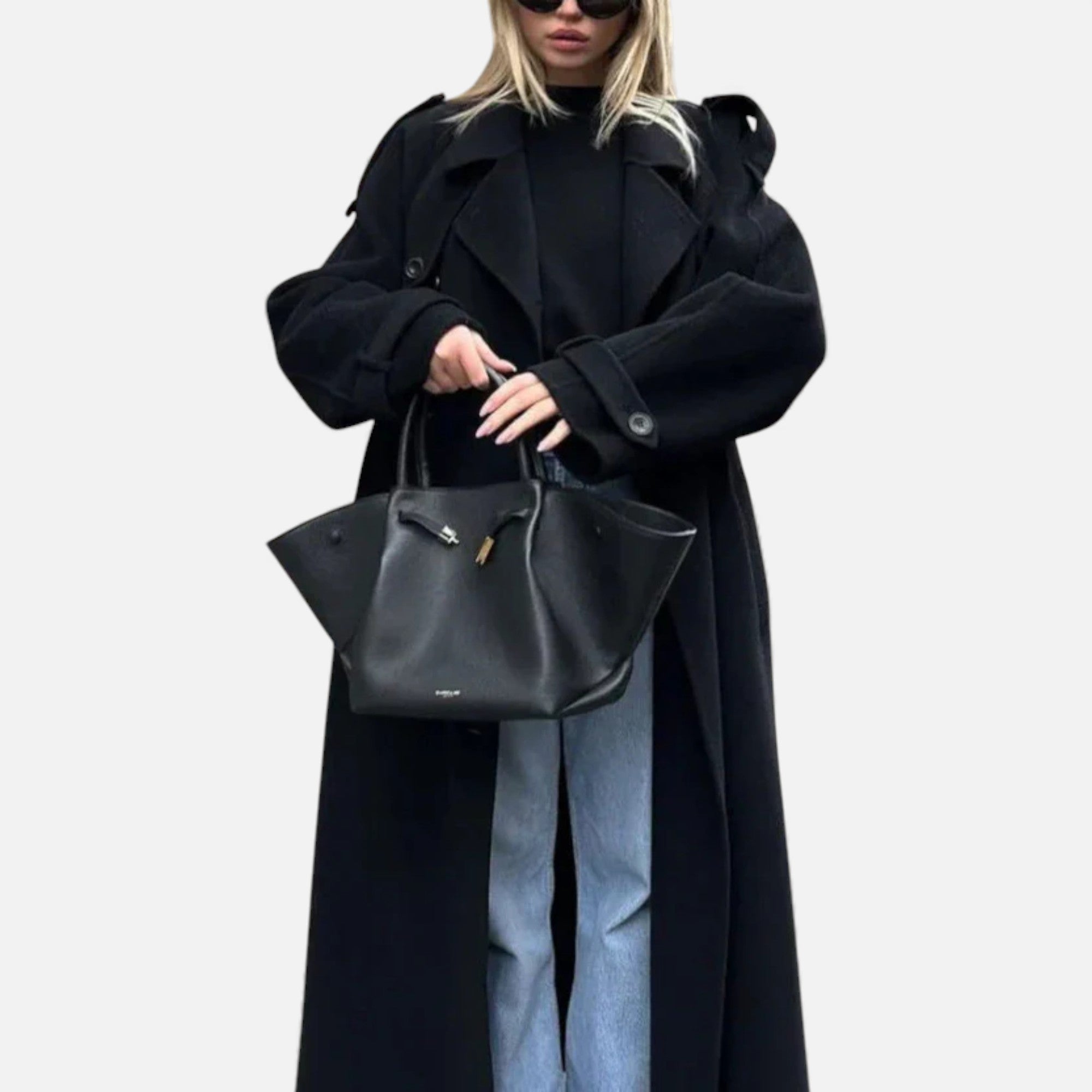 Lunéaya | Women’s Wool Longline Coat (Heritage Double‑Breasted)