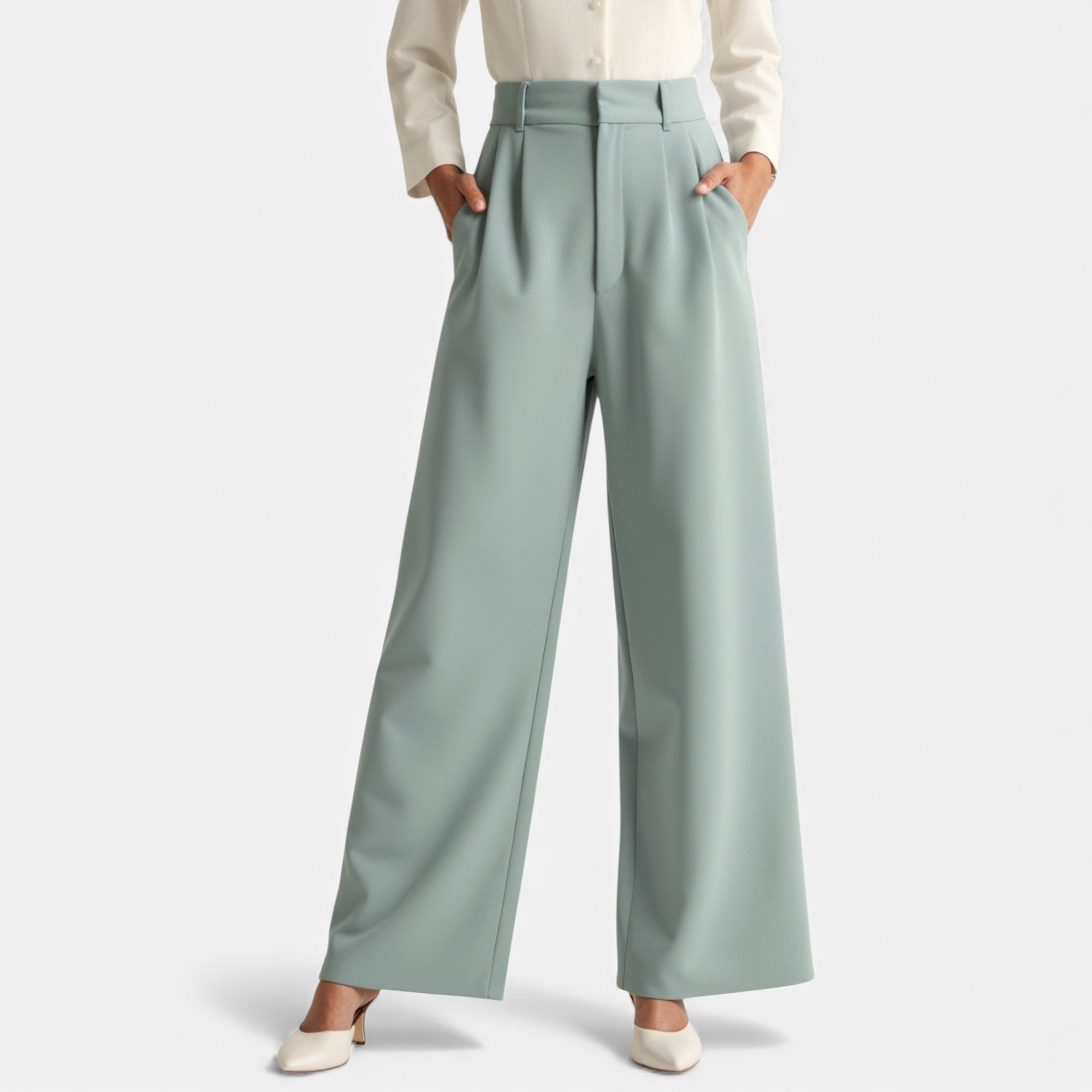 Lunéaya | Women’s Pleated Wide‑Leg Trousers