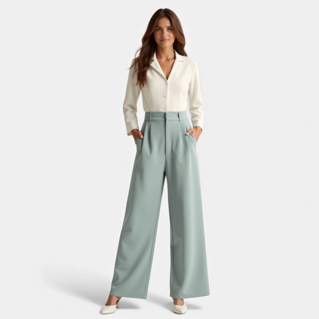 Lunéaya | Women’s Pleated Wide‑Leg Trousers