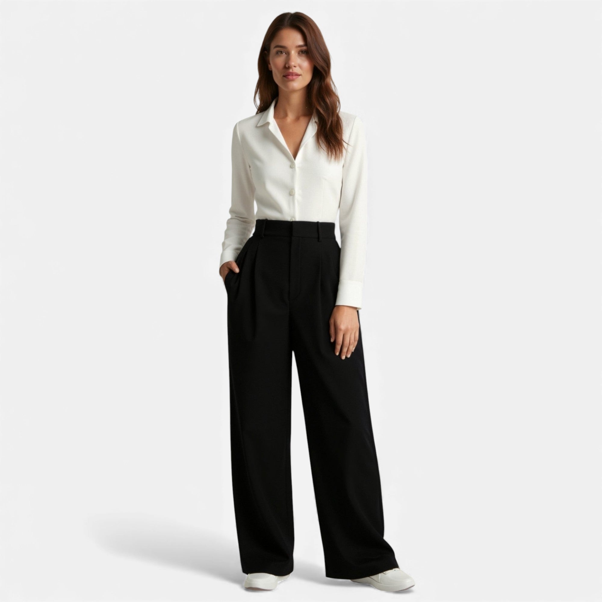 Lunéaya | Women’s Pleated Wide‑Leg Trousers