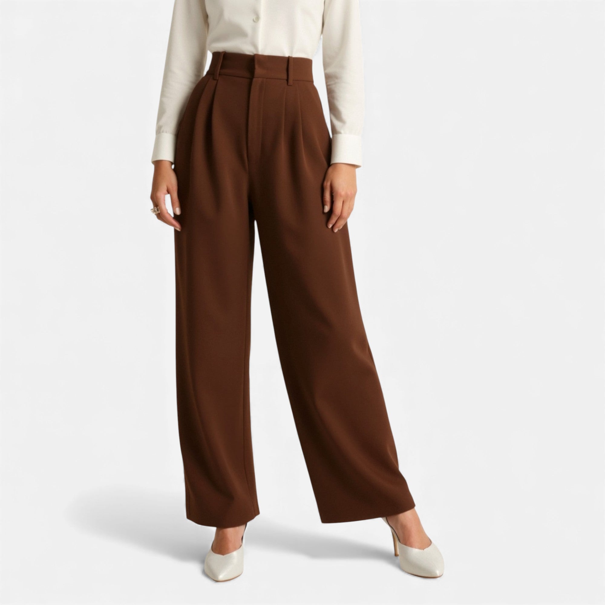 Lunéaya | Women’s Pleated Wide‑Leg Trousers