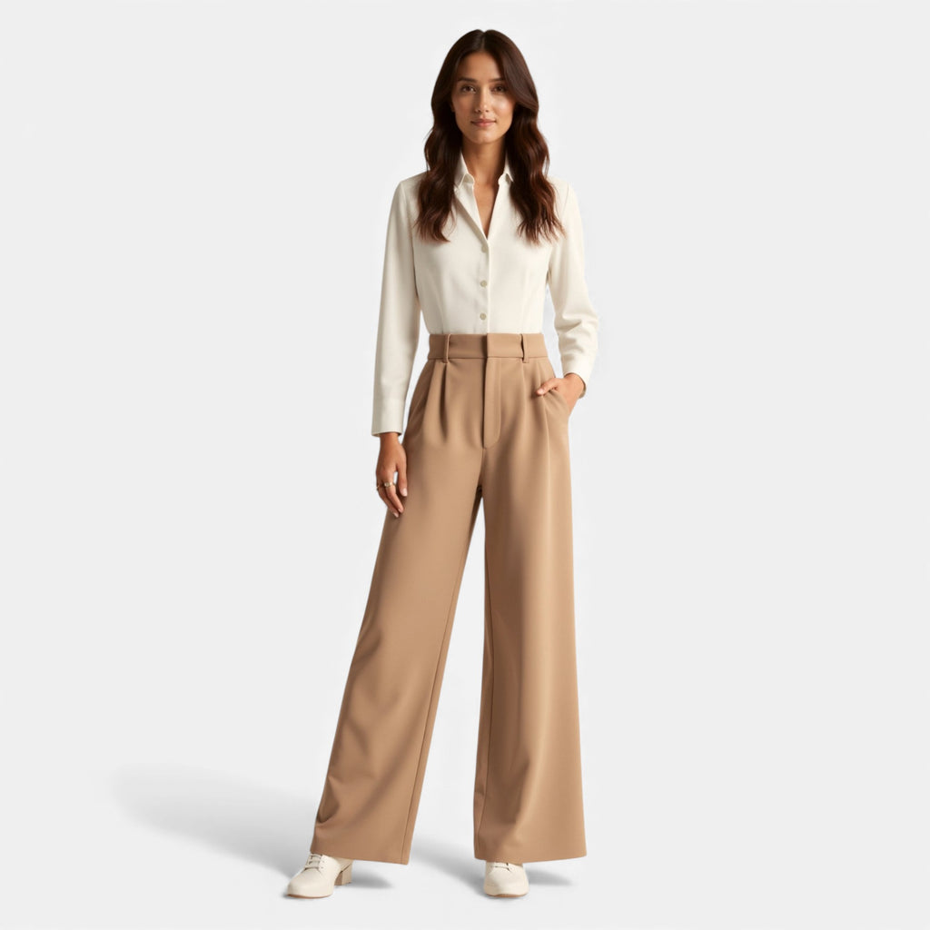 Lunéaya | Women’s Pleated Wide‑Leg Trousers