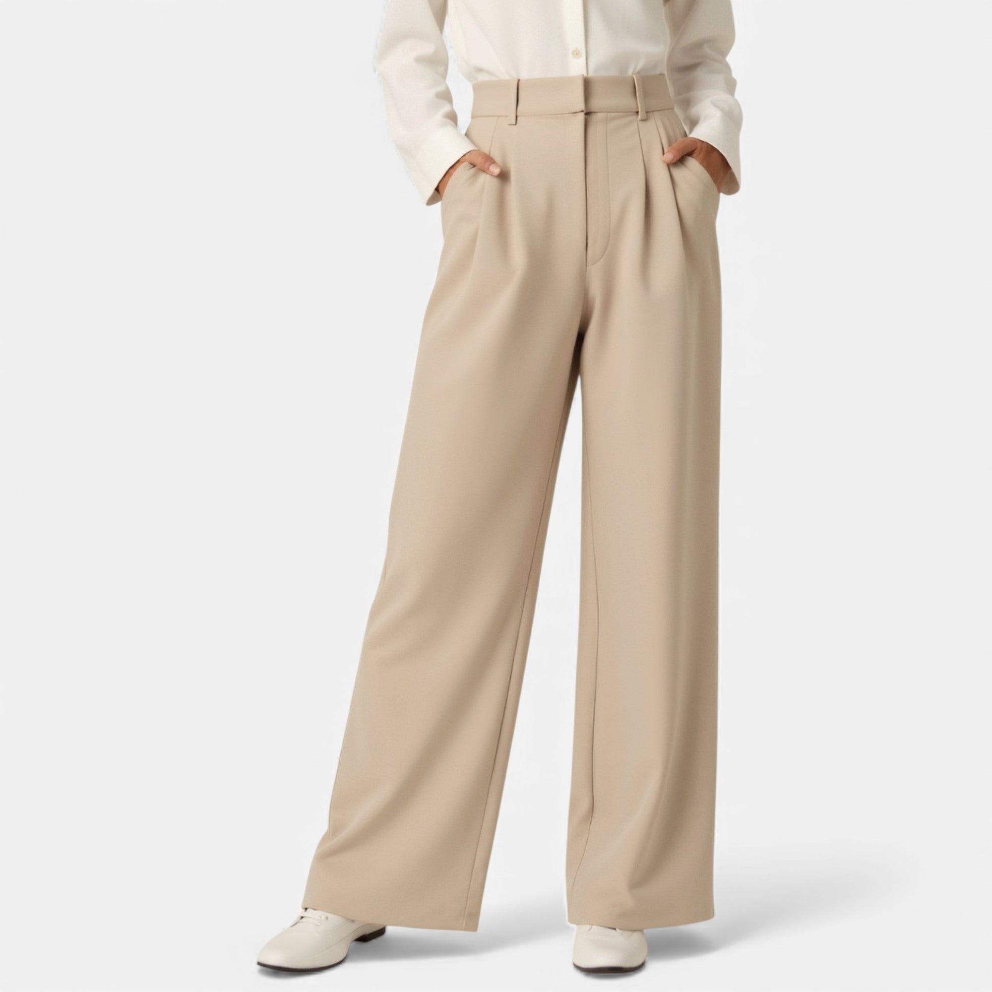 Lunéaya | Women’s Pleated Wide‑Leg Trousers