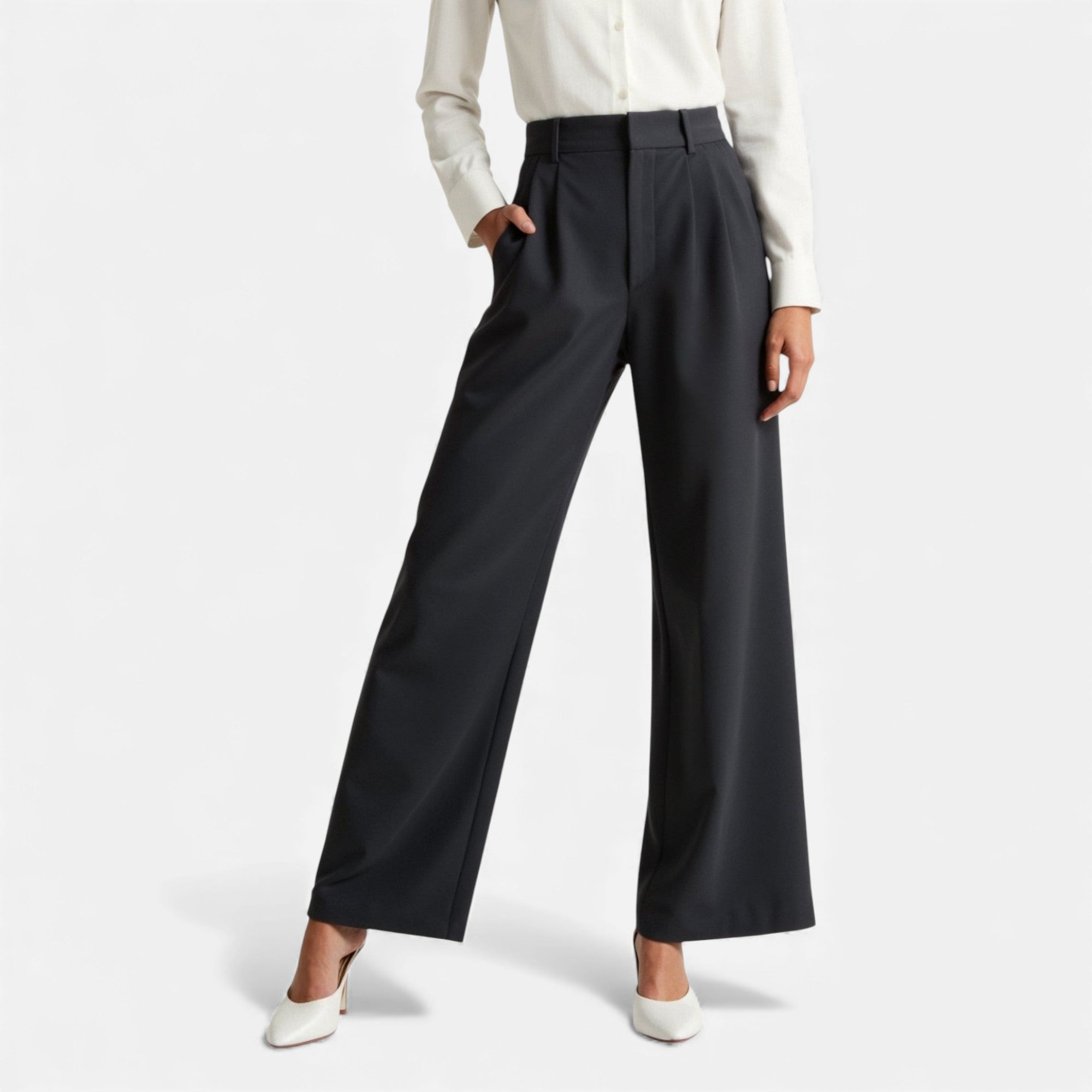 Lunéaya | Women’s Pleated Wide‑Leg Trousers