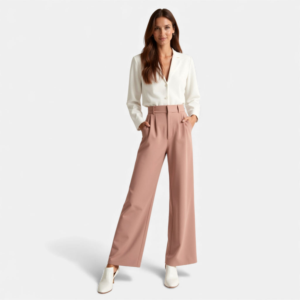 Lunéaya | Women’s Pleated Wide‑Leg Trousers