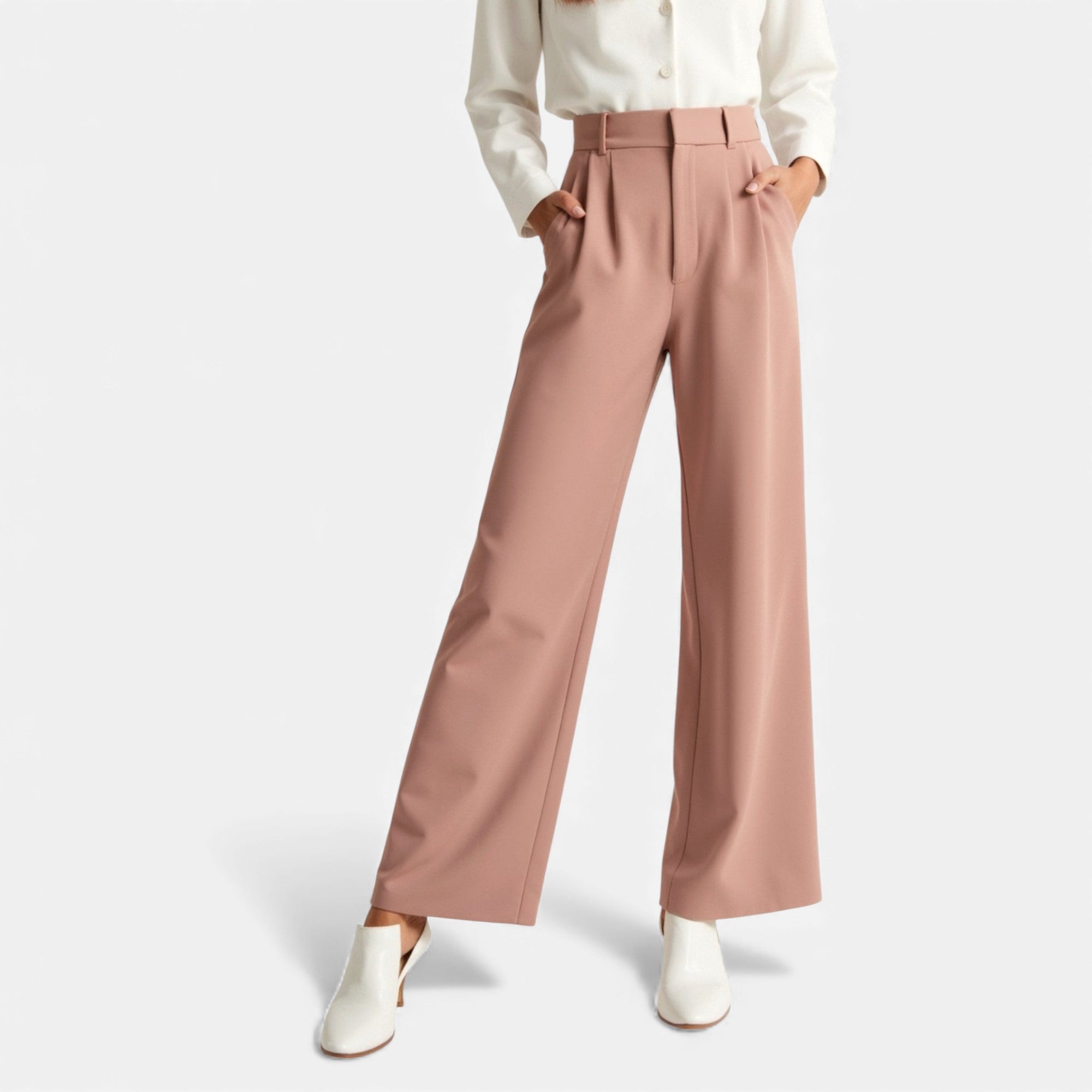 Lunéaya | Women’s Pleated Wide‑Leg Trousers