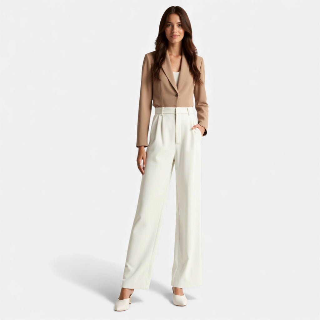 Lunéaya | Women’s Pleated Wide‑Leg Trousers