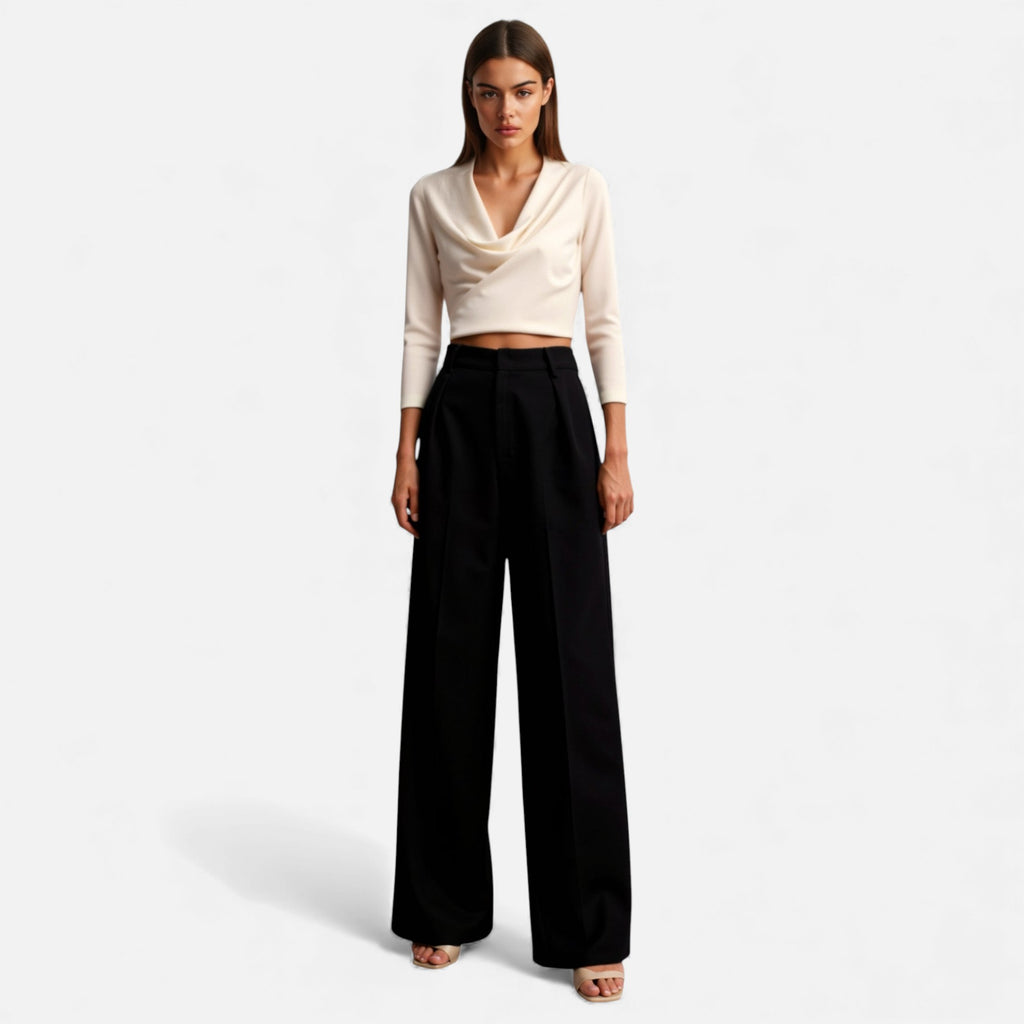 Lunéaya | Women’s Pleated Wide‑Leg Trousers